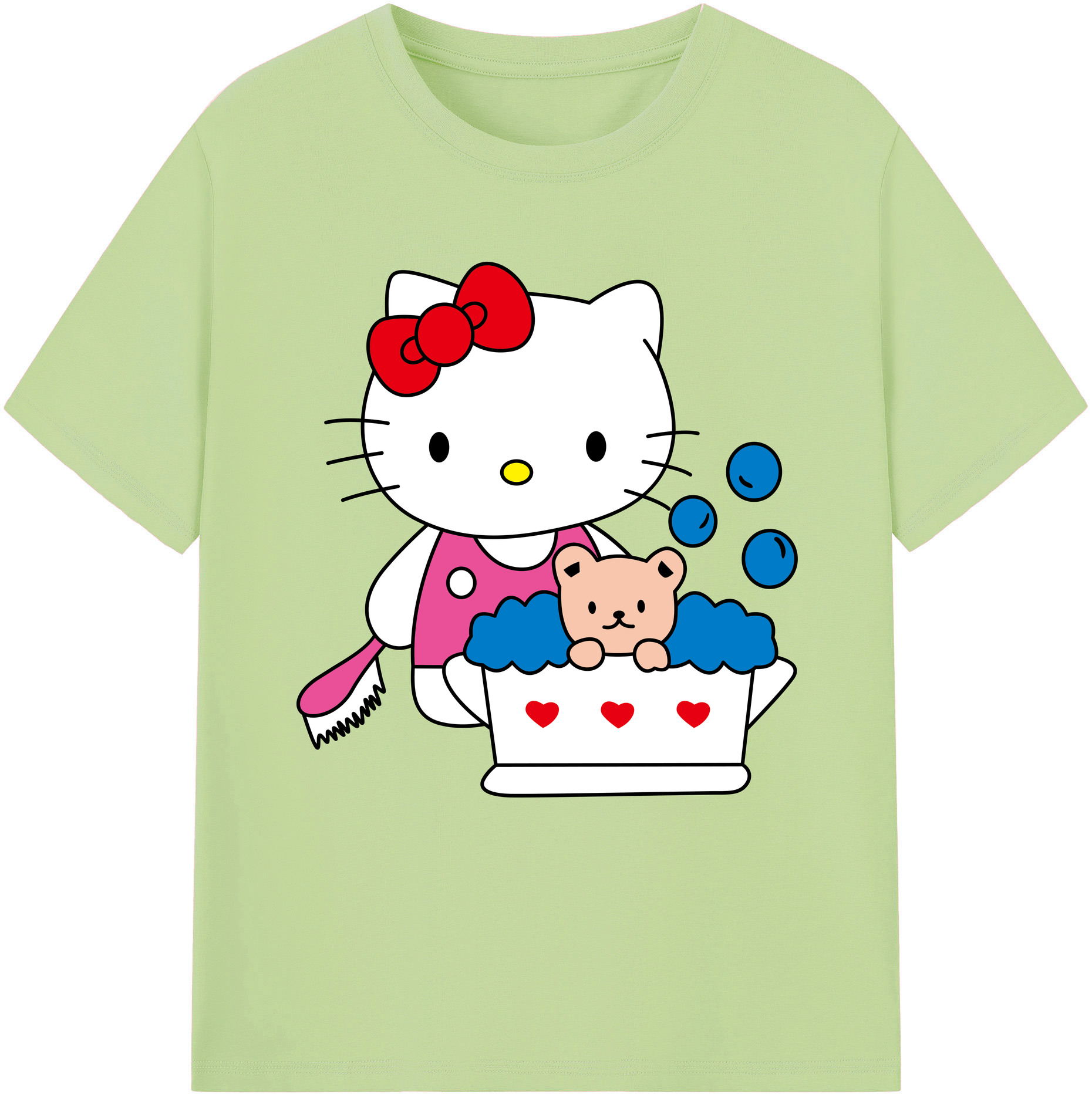 （画像用） Hello Kitty ハローキティ 綿100％半袖Tシャツ（フロントプリント）
